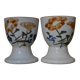 Set of 2 floral patterned egg cups.