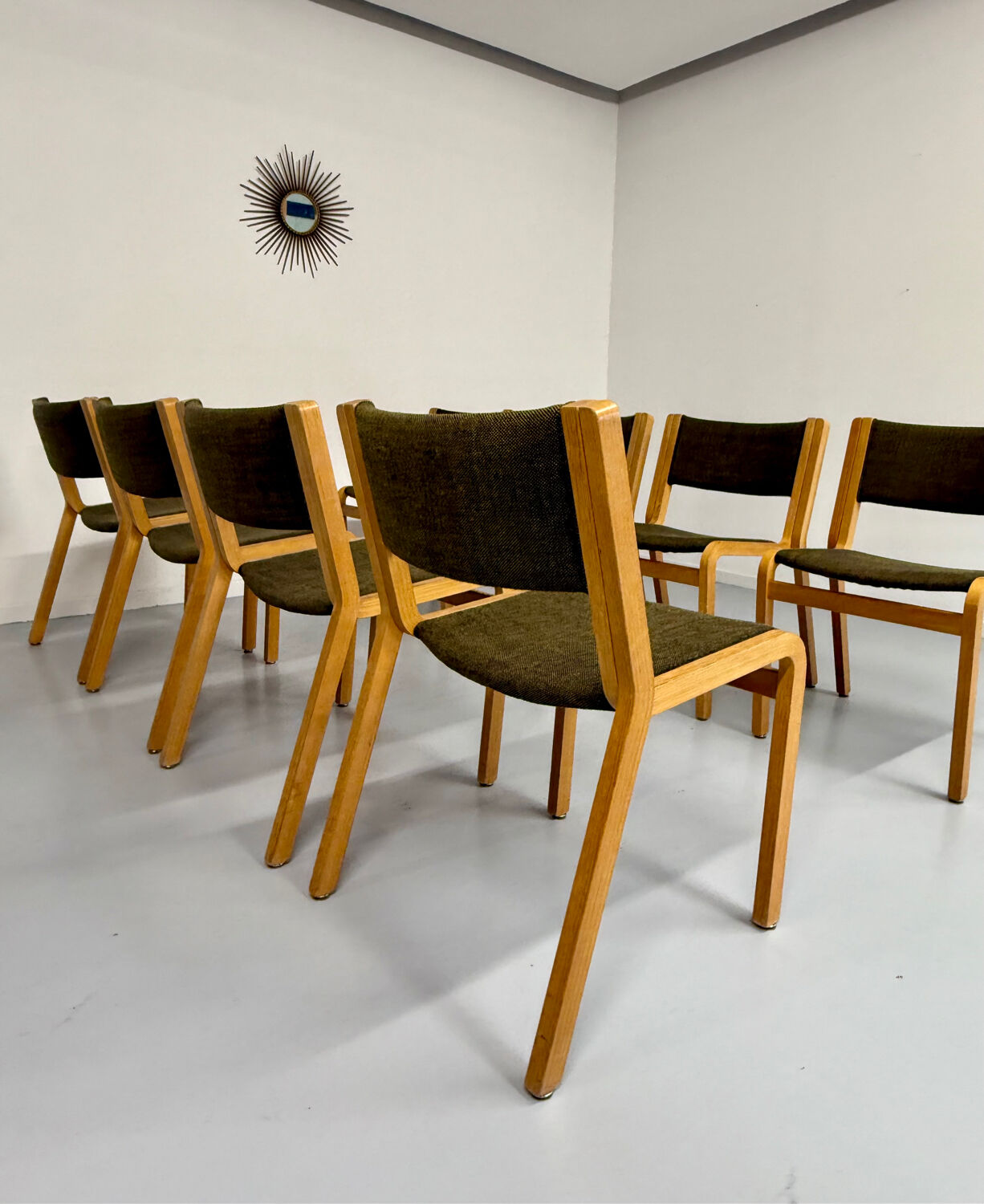 Set of 8 Thygesen and Sorensen / Magnus Olesen designer chairs from the 70s