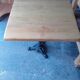 Vintage bistro gueridon table 65/65 cm wood and cast iron