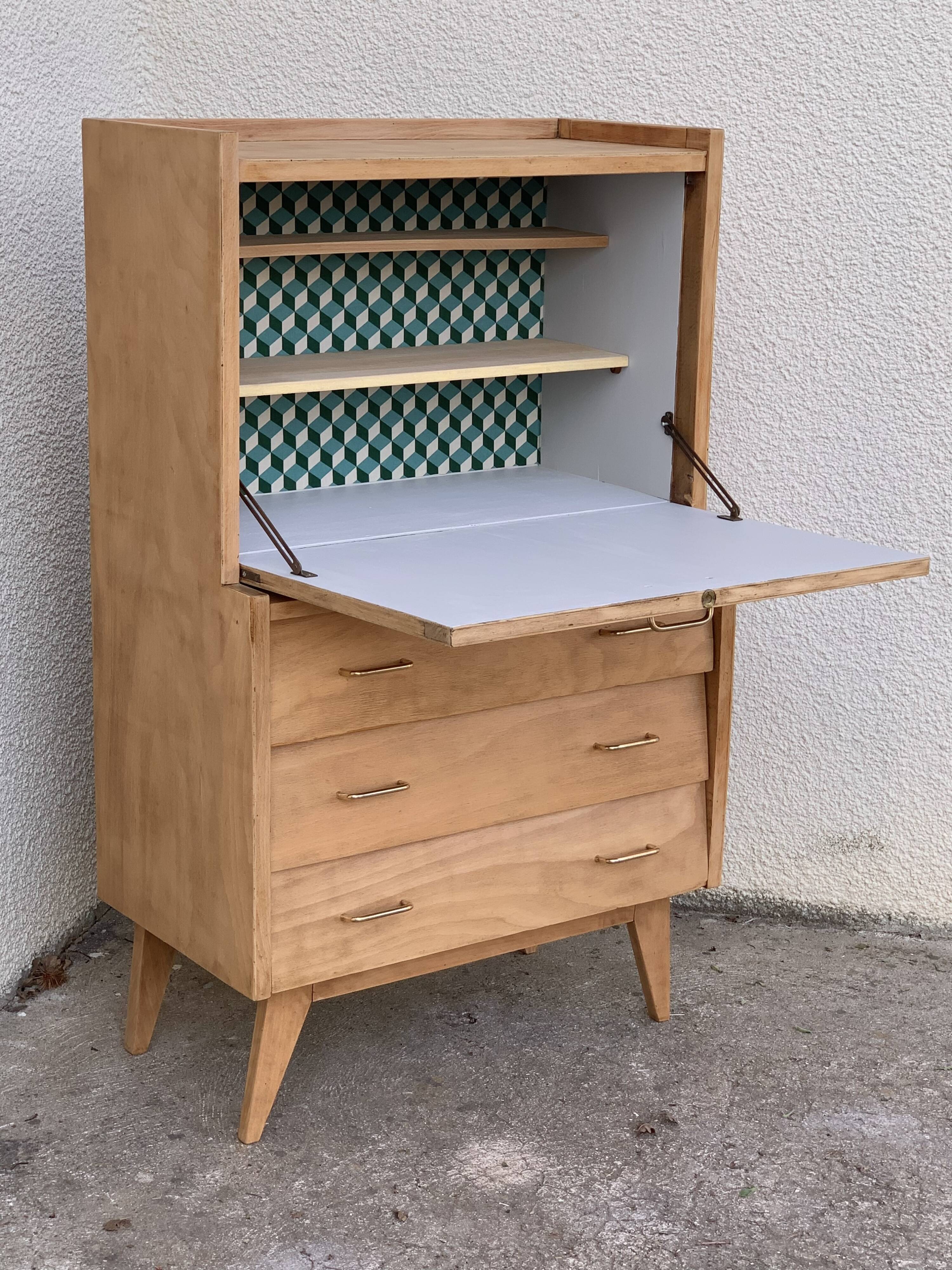 Secretary dresser vintage compass feet 1950