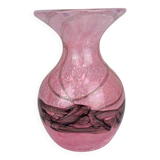 Blown glass vase signed Mdina Malta workshop, vintage, 80s