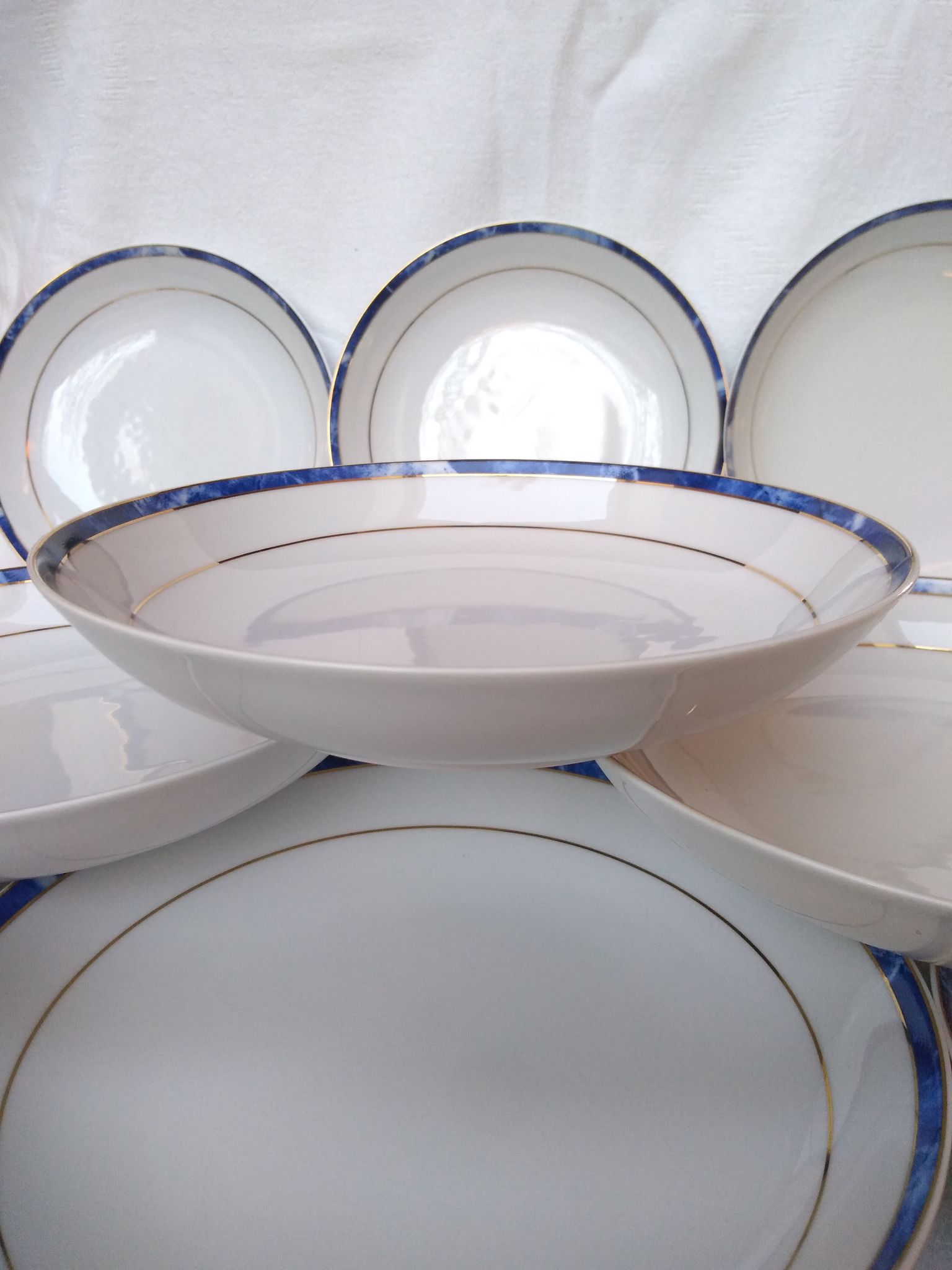 Service 12 hollow plates porcelain Vintage 80s/90s