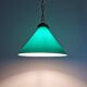Art Deco conical green opaline pendant light, 1920s-30s