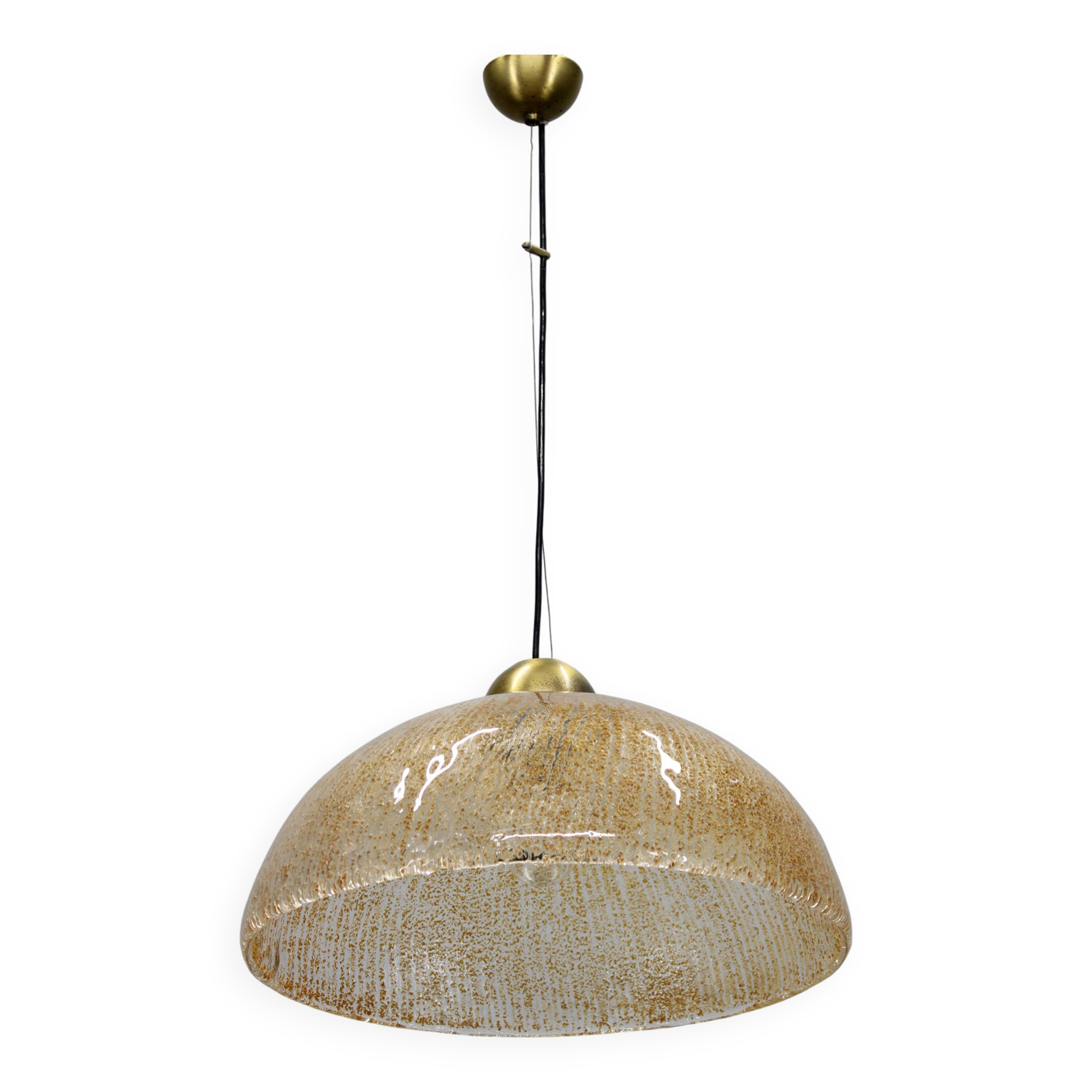 1970s Glass Pendant Light , Italy
