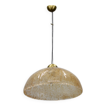1970s Glass Pendant Light , Italy