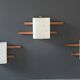 Vintage wood and perspex wall lights