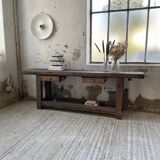Solid oak console workbench 220cm