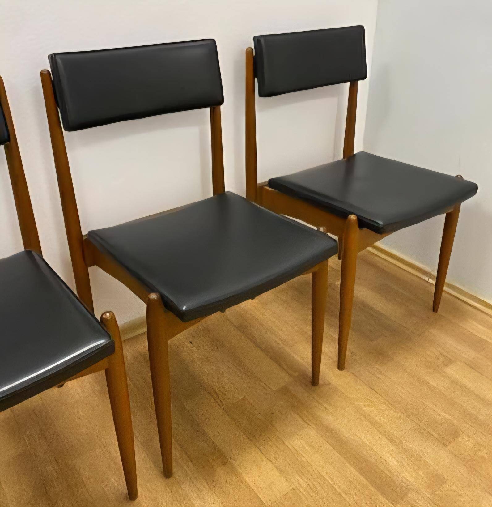 Set of four rare mid-century dining chairs, Denmark, 1970s