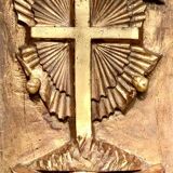 19th century carved gilded wood church panel
