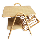 Table porte revue en rotin