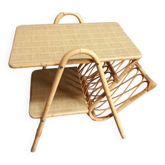 Rattan magazine door table