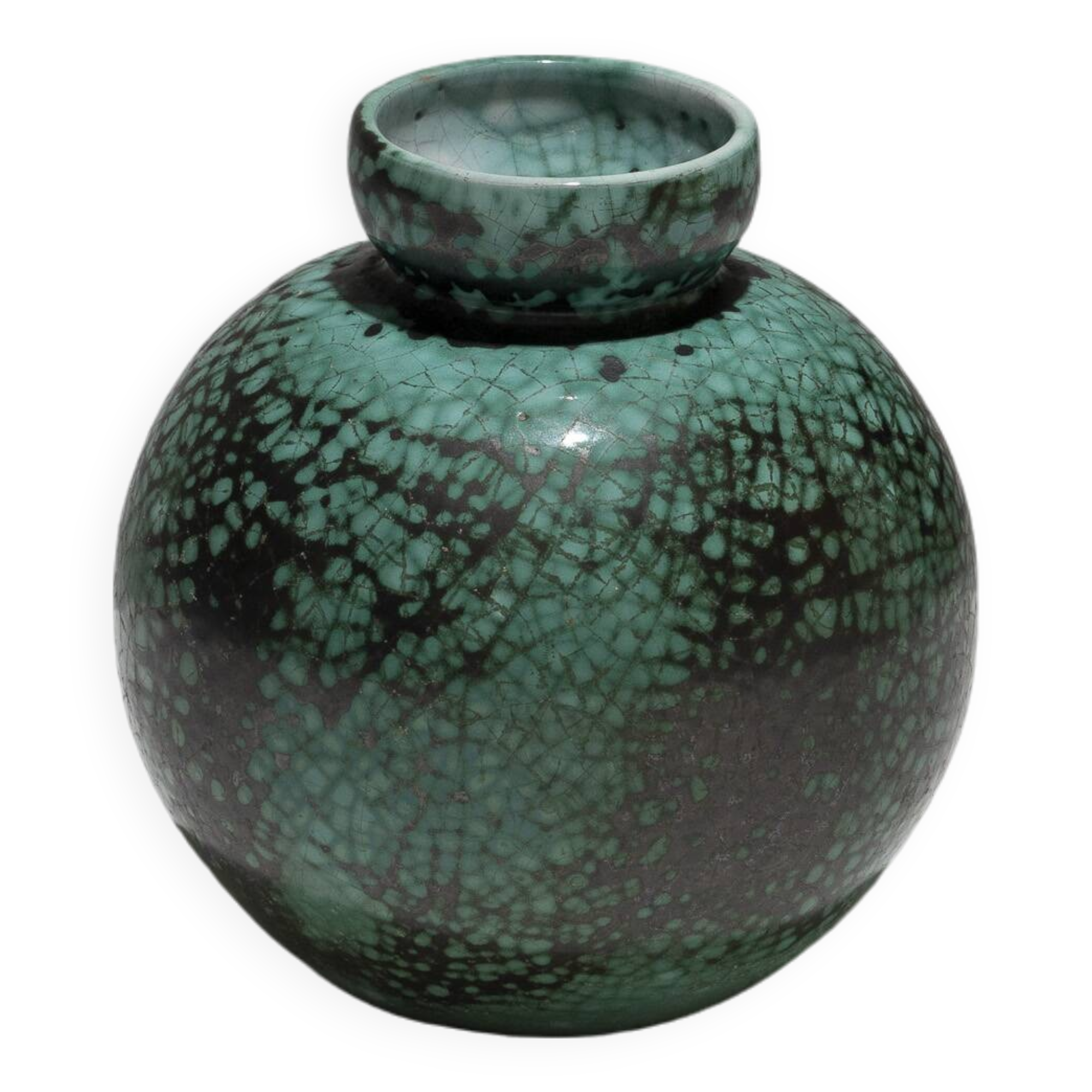 Glazed pottery ball vase, 1930s