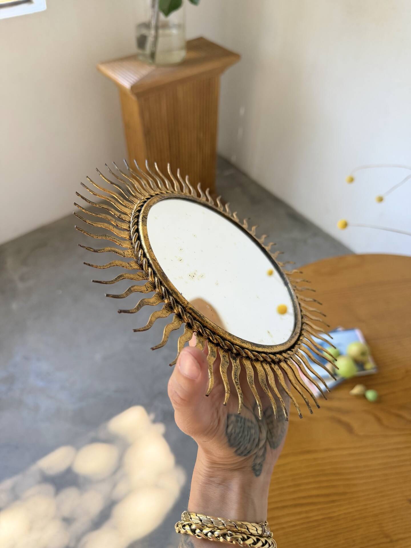 Sun mirror or patinated XS