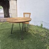 Wicker and black metal dining set