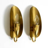 Two magical original Mid Century Modern bag brass wall lamps