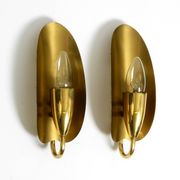Two magical original Mid Century Modern bag brass wall lamps