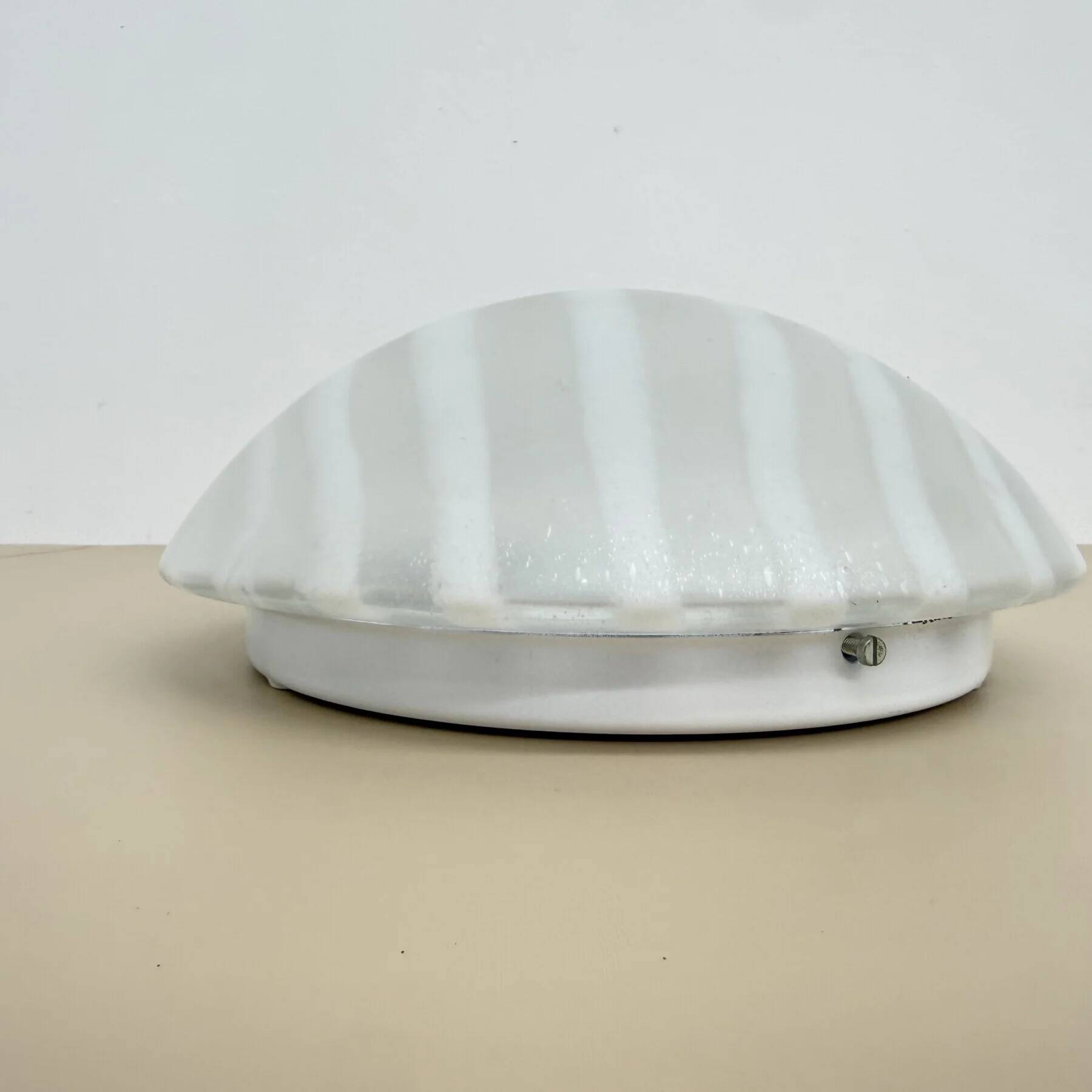 Peil & Putzler glass flush mount / wall lamp 'zebra', 1970s Germany
