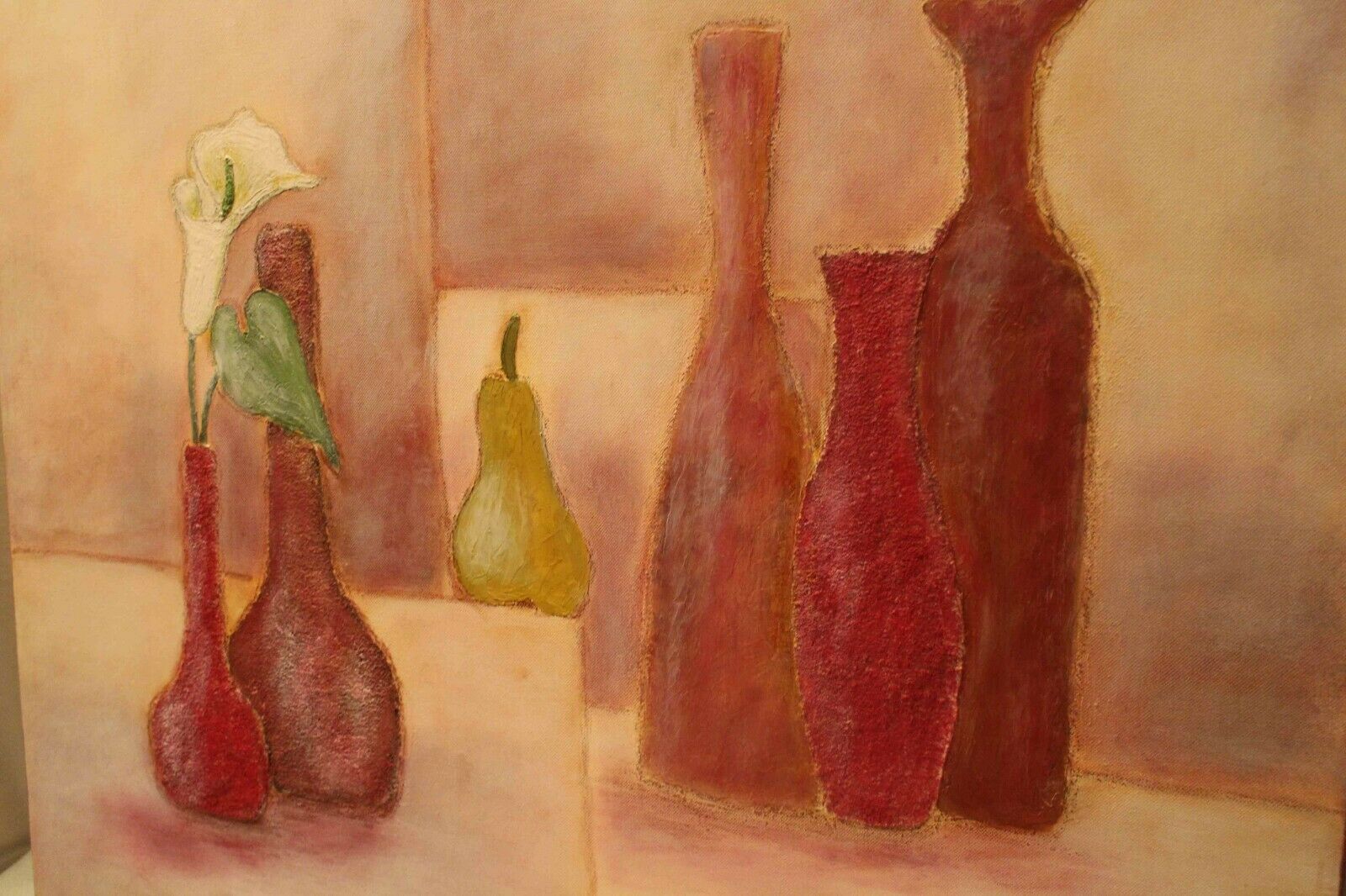 Tableau huile sur toile art contemporain nature morte