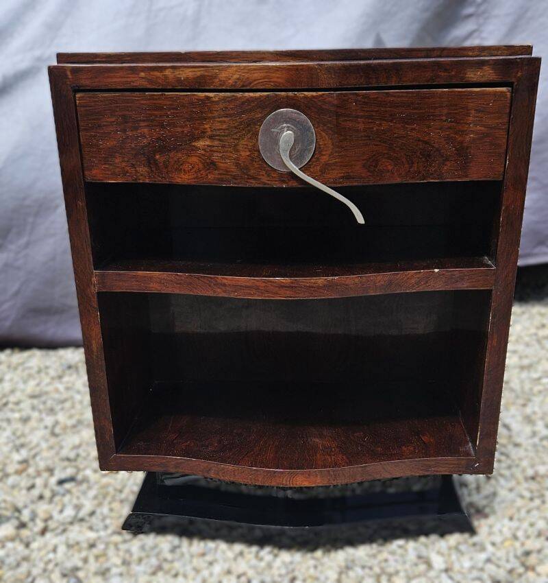 Art Deco Bedside Table in Varnished Rosewood