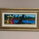 Original Swedish Oil on Panel – "Female Figures by a Stream", attributed to Lars Norrman – Signed – Vintage and Framed – 38 × 74 cm (15 × 29.1 inches)