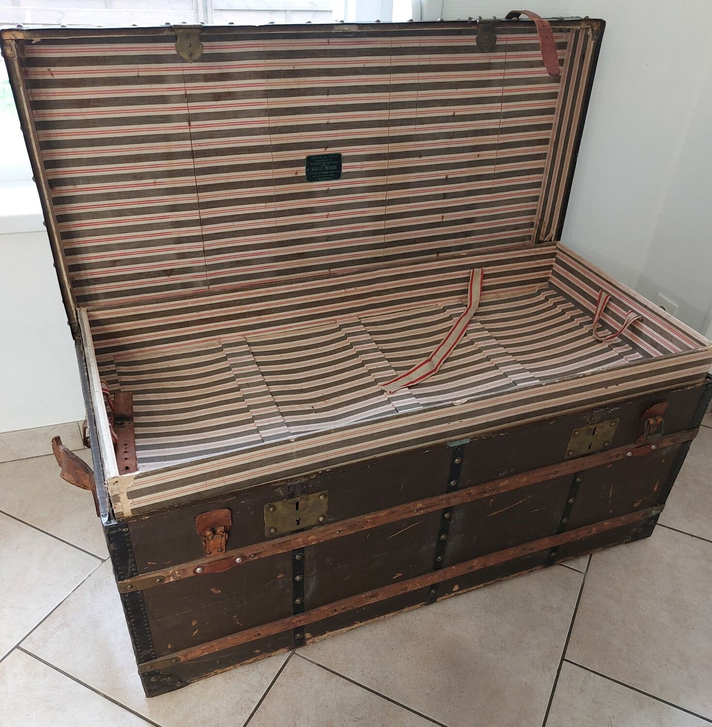 Antique travel trunk