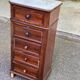 Vintage walnut and marble chest of drawers from 1920.