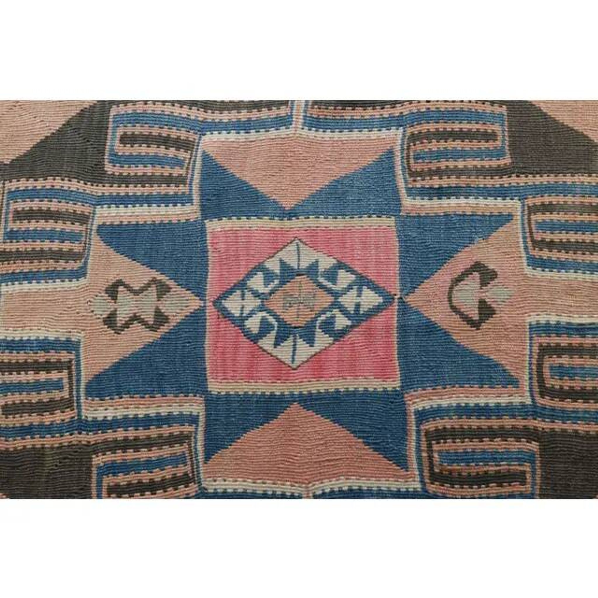 Vintage Turkish Oushak Handmade Cotton Orange Wool Kilim Runner Rug 170x404