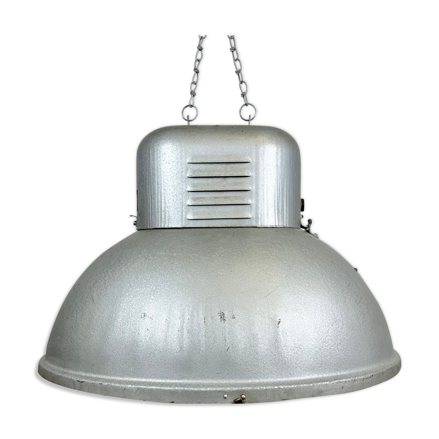 Large Oval Industrial Polish Factory Pendant Lamp from Predom Mesko, 1960s