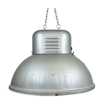 Large Oval Industrial Polish Factory Pendant Lamp from Predom Mesko, 1960s