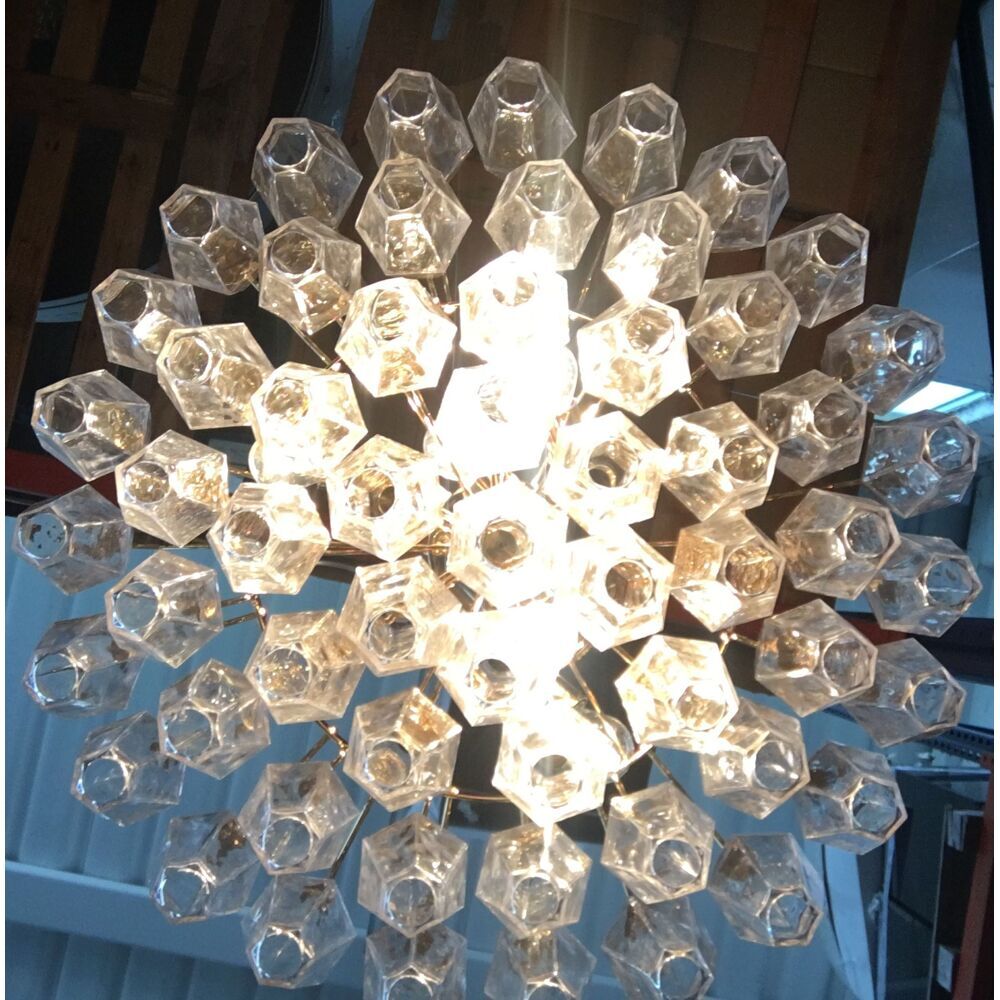 Fume’ “poliedri” murano glass chandelier d60