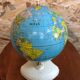 Old world map ms globe metal + bakelite base white vintage cream