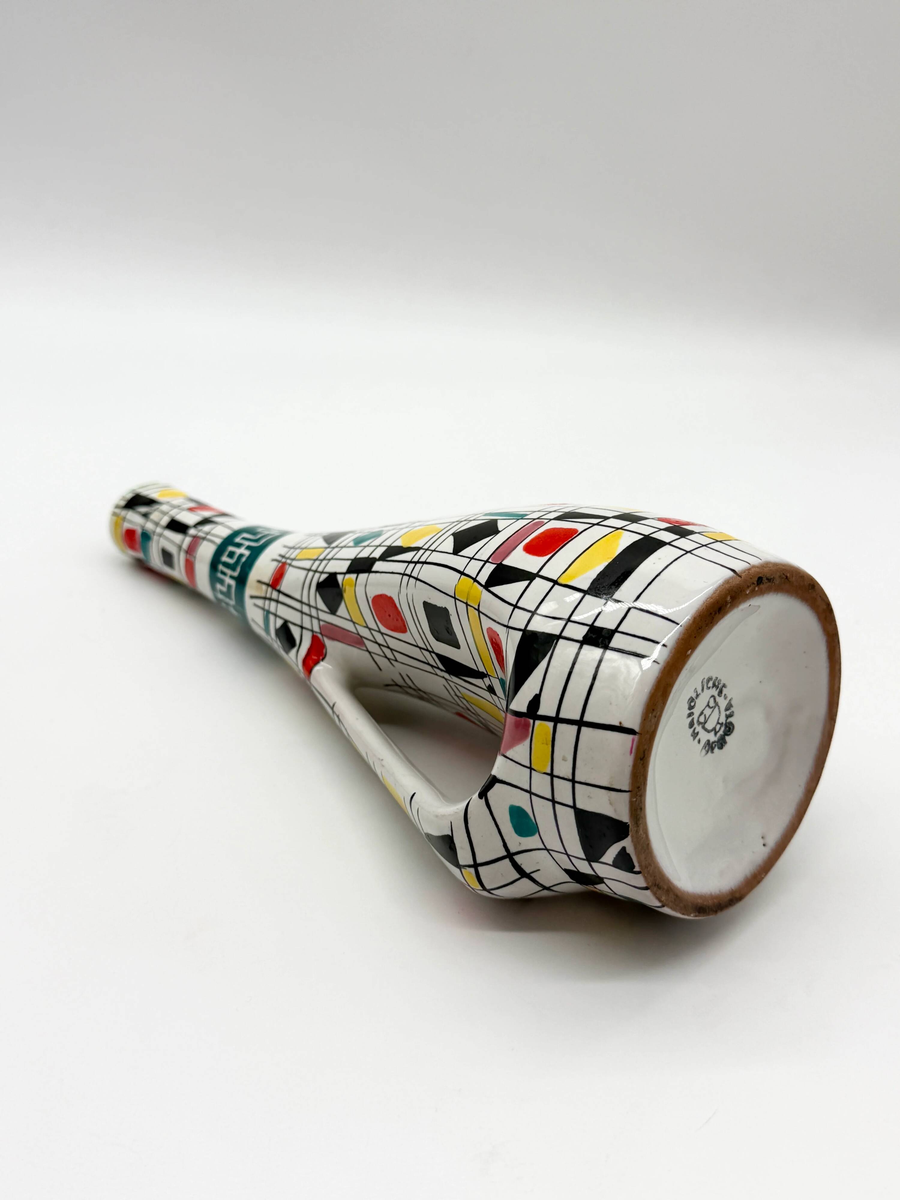 Vase / ewer in ceramic maiolica Deruta, Italy, 1960s