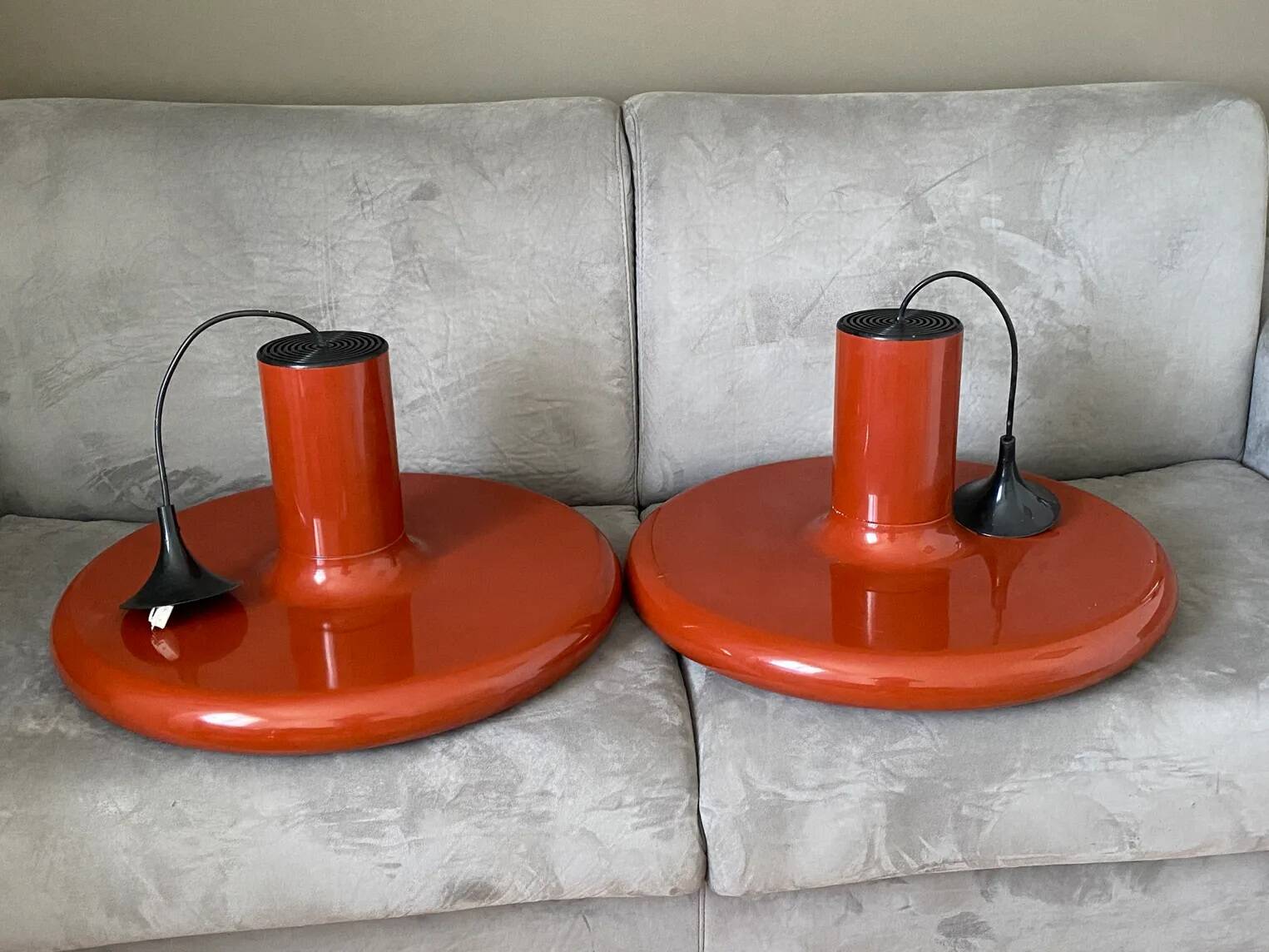 Set of 2 Pendolita pendants by Lita in XXL version. 1970. 60cm.