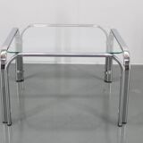 1970s Italian Glass Square Coffee Table