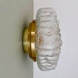 Vintage globe wall or ceiling light in transparent molded glass