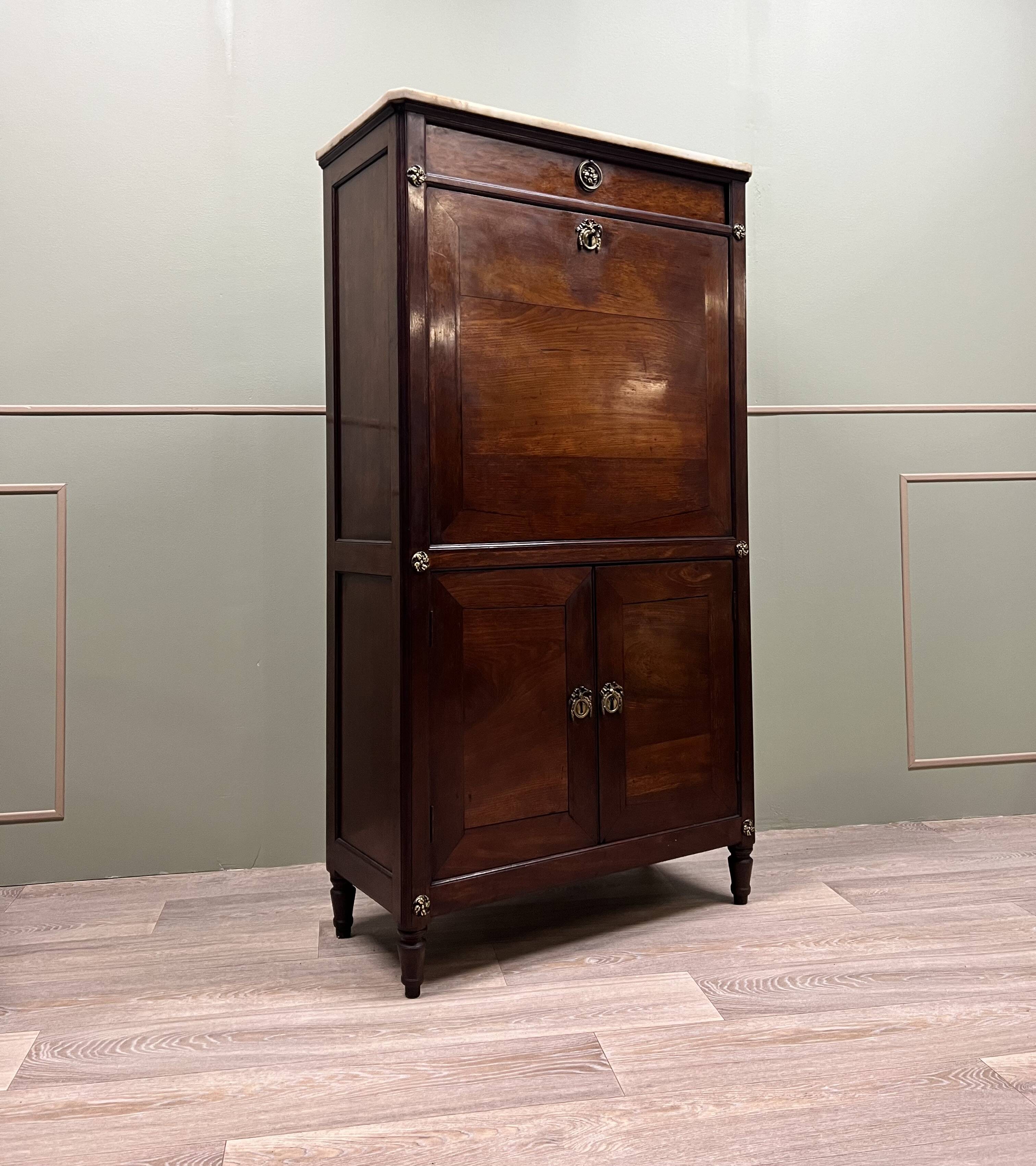 Étienne avril right secretary in mahogany louis xvi period stamped xviii eme century flag