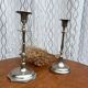 Set of 2 vintage silver candle holders