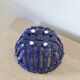 Large cobalt blue openwork bowl with golden studs