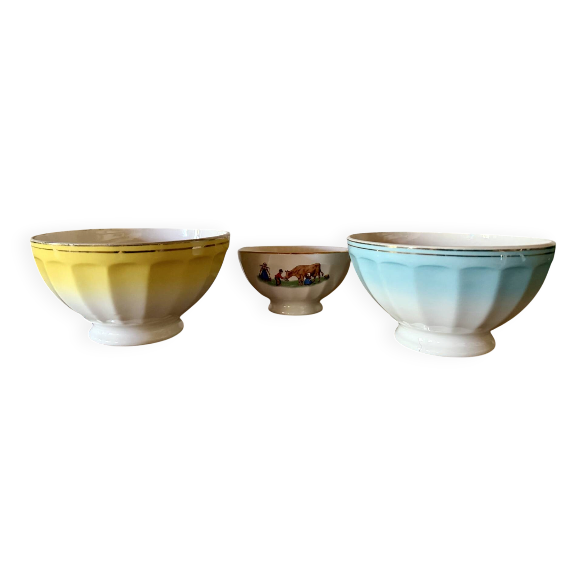 Antique faceted bowls