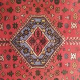 Ancien tapis caucasien 19ème siècle tissé à la main
