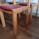 Série de 4 chaises années 60 bois blond et skaï