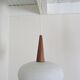 suspension opaline teak Louis Kalff Philips 60s