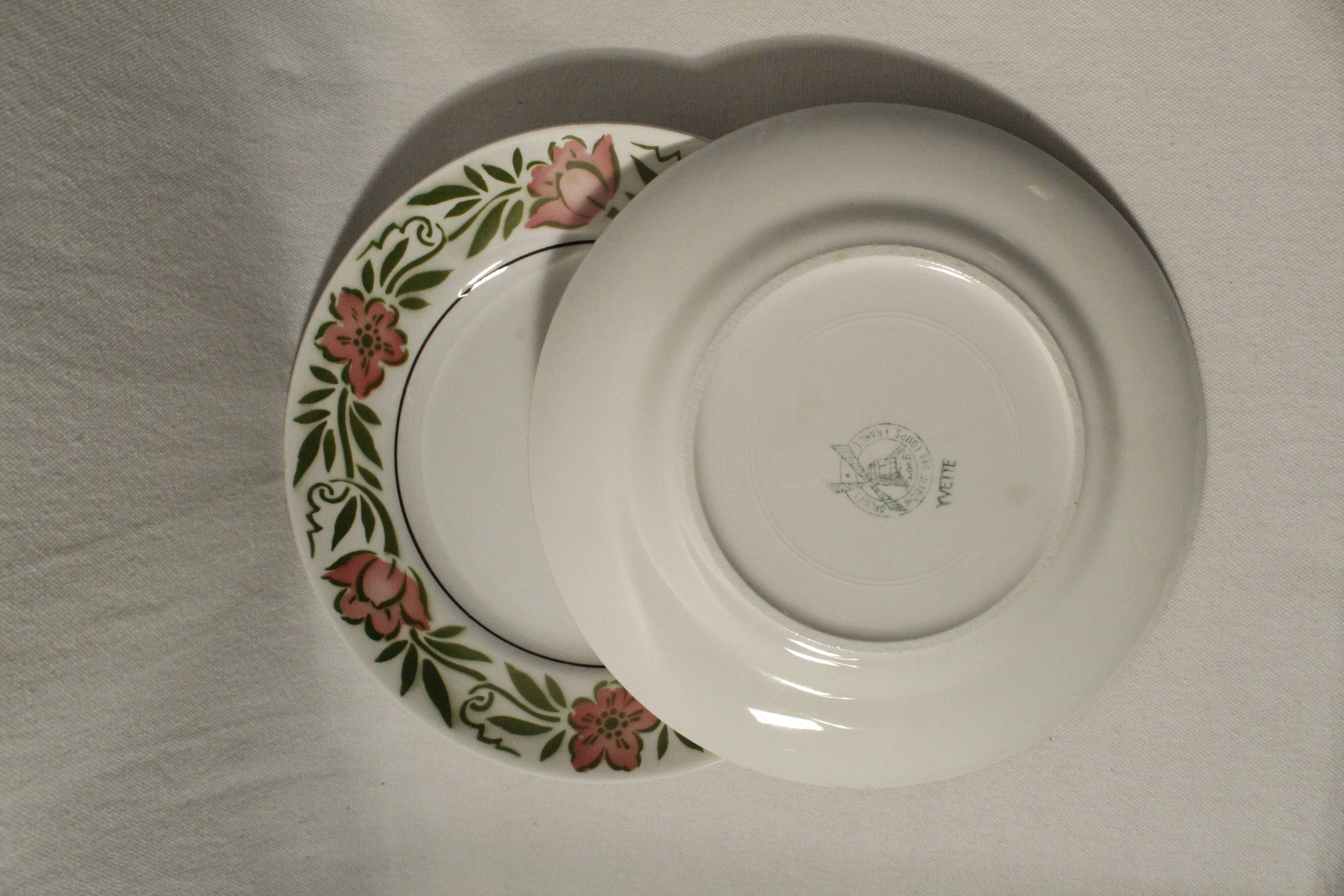 Set of 5 dessert plates Moulin des Loups - model Yvette