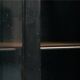 Arts crafts parlour glass display cabinet black ebonised chippendale england