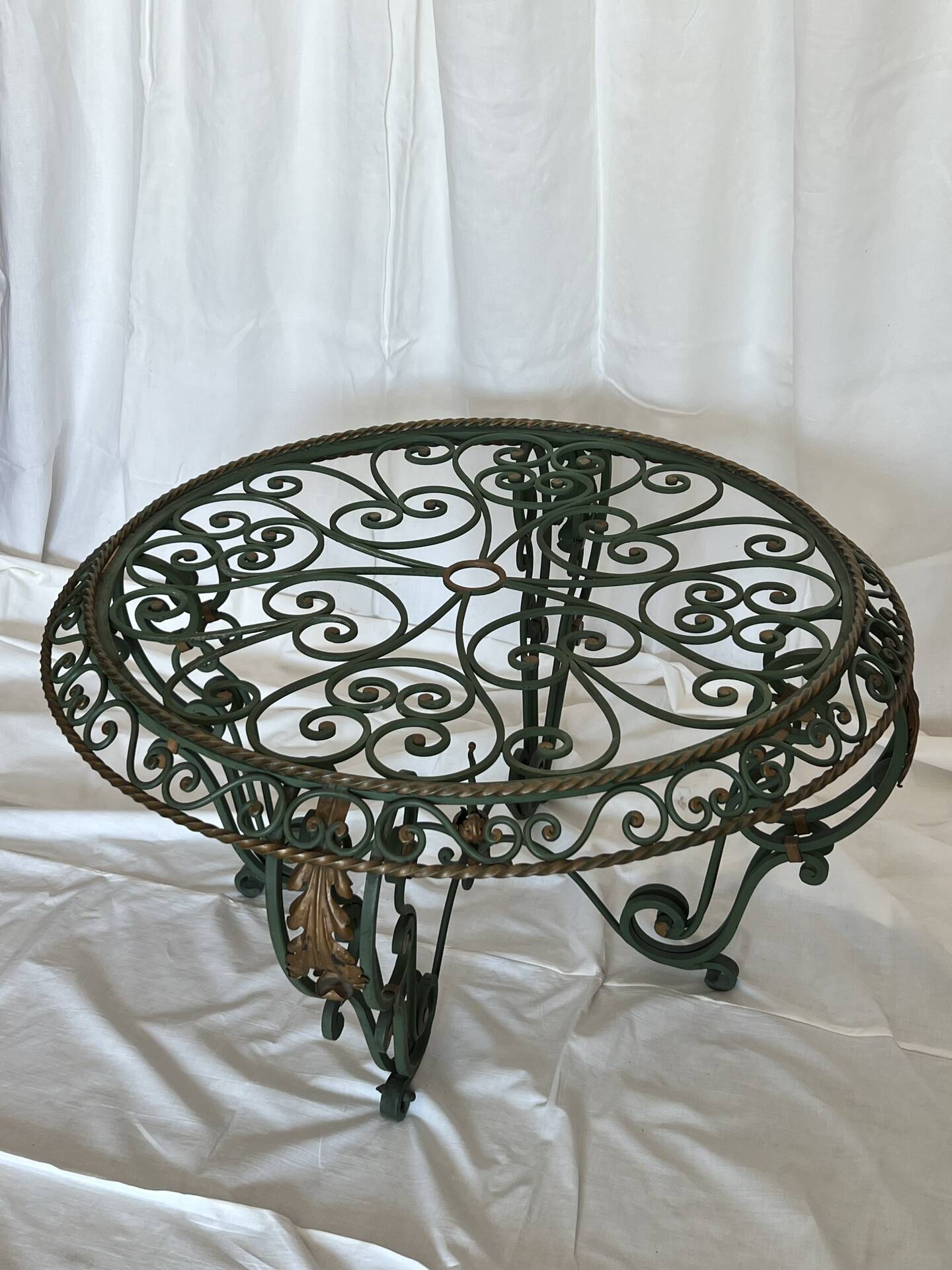 Wrought iron table in country style