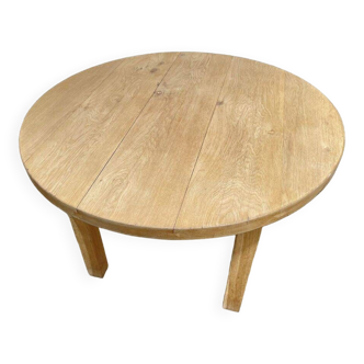 Old round solid oak table from the 1970s