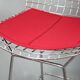 Tabouret de bar Harry Bertoia Knoll chromé galette rouge