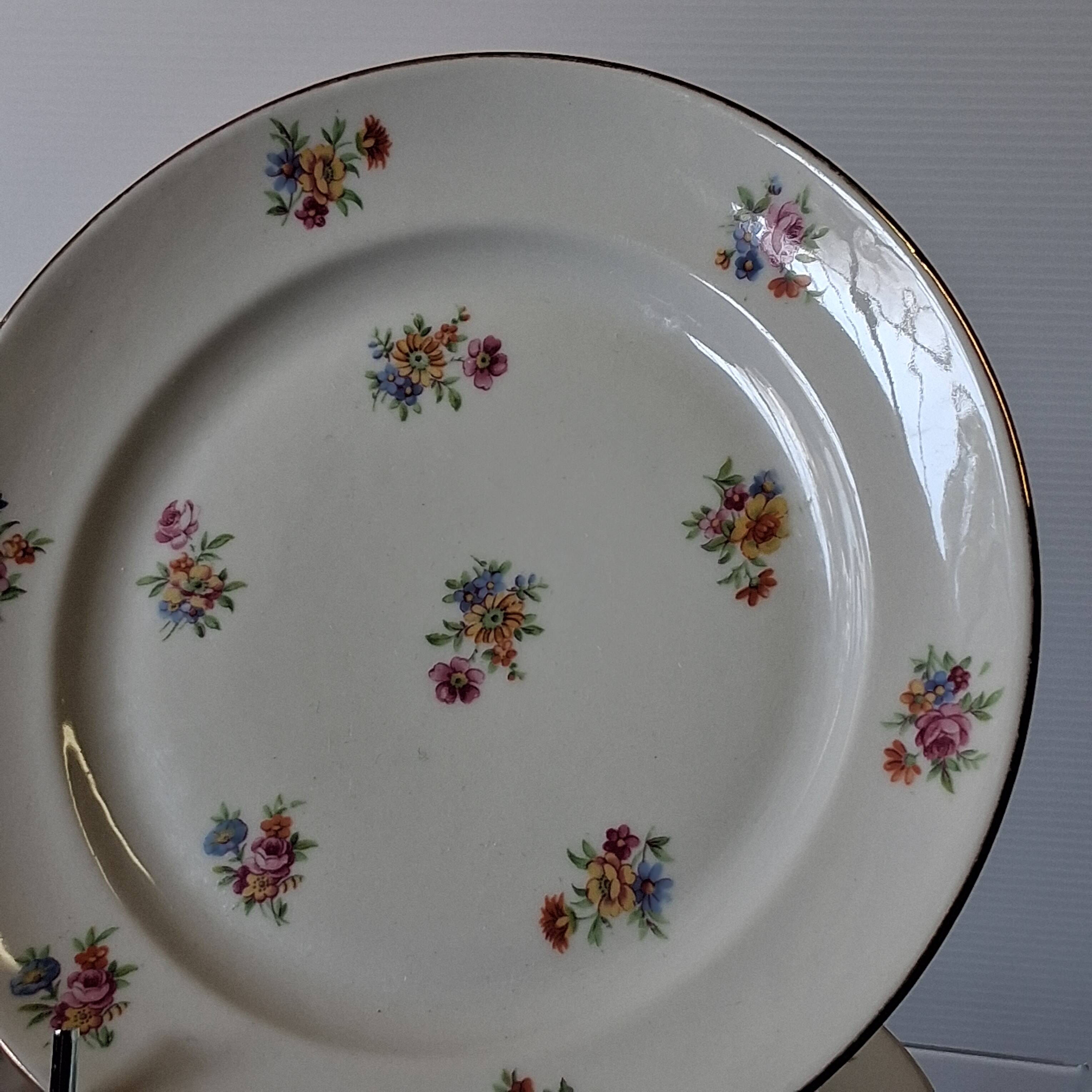 6 dessert plates in French porcelain in good condition.
