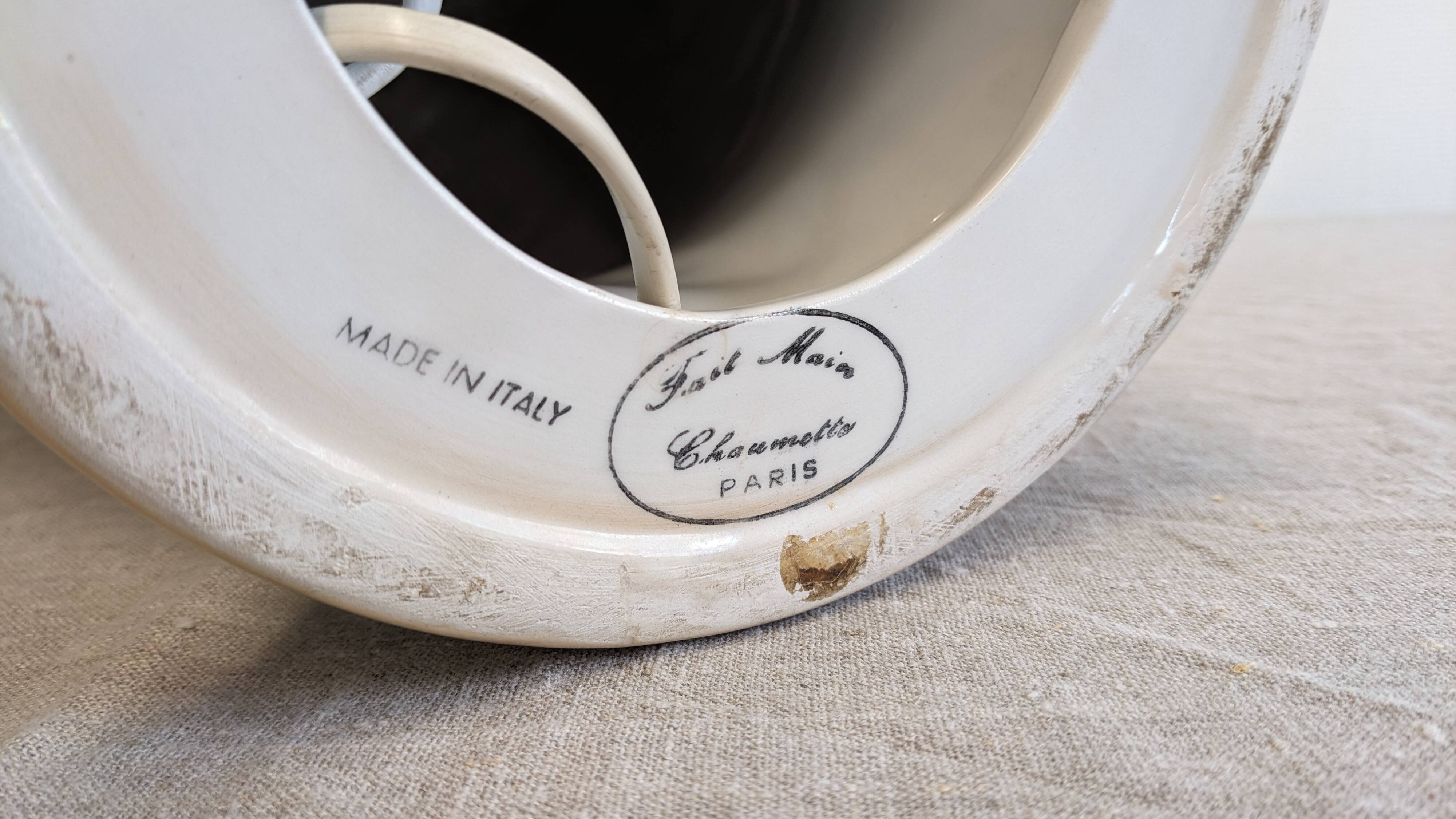 XL lamp base in earthenware from Maison Chaumette, France circa 1980.