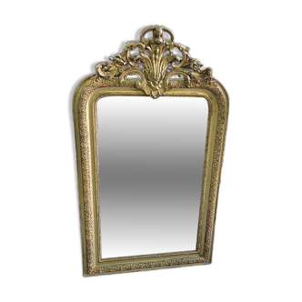 Ancien miroir a fronton dore du xix ème siecle n° 2